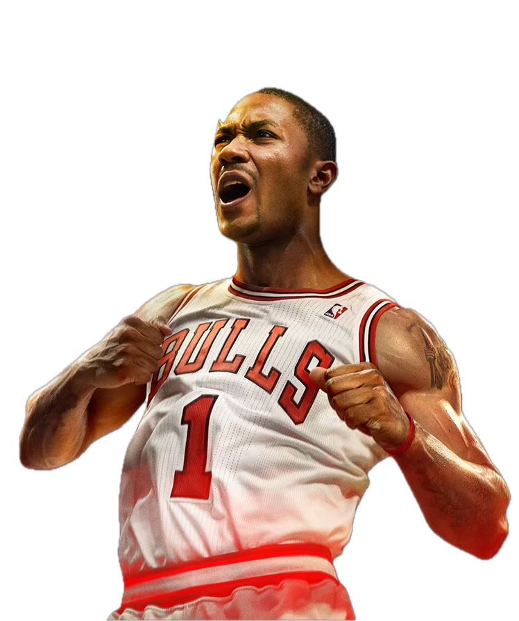NBA 2K27 artwork of a Chicago Bulls player in a number 1 jersey celebrating